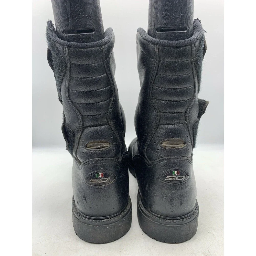 Sidi Motorcyle Boots Men SZ US 11.5 EU 46 Black Leather Side Zip Riding Touring